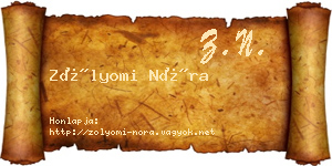 Zólyomi Nóra névjegykártya