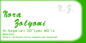 nora zolyomi business card